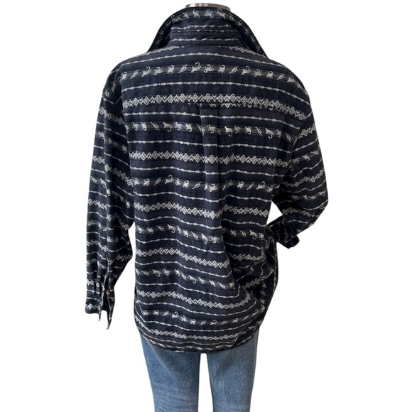 Woolrich blue flannel fishing lure print button down shirt Men’s M - Picture 3 of 13